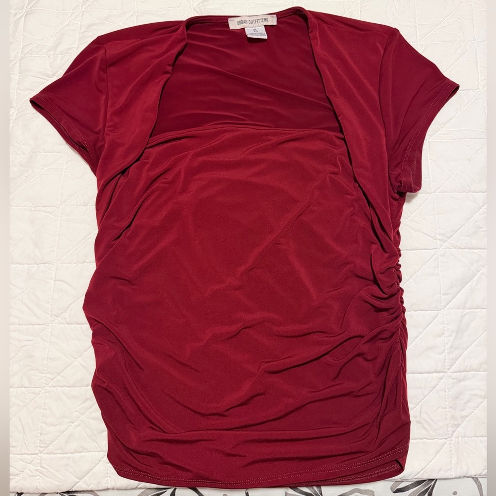 Urban Outfitters Deep Red Short Sleeve Top
